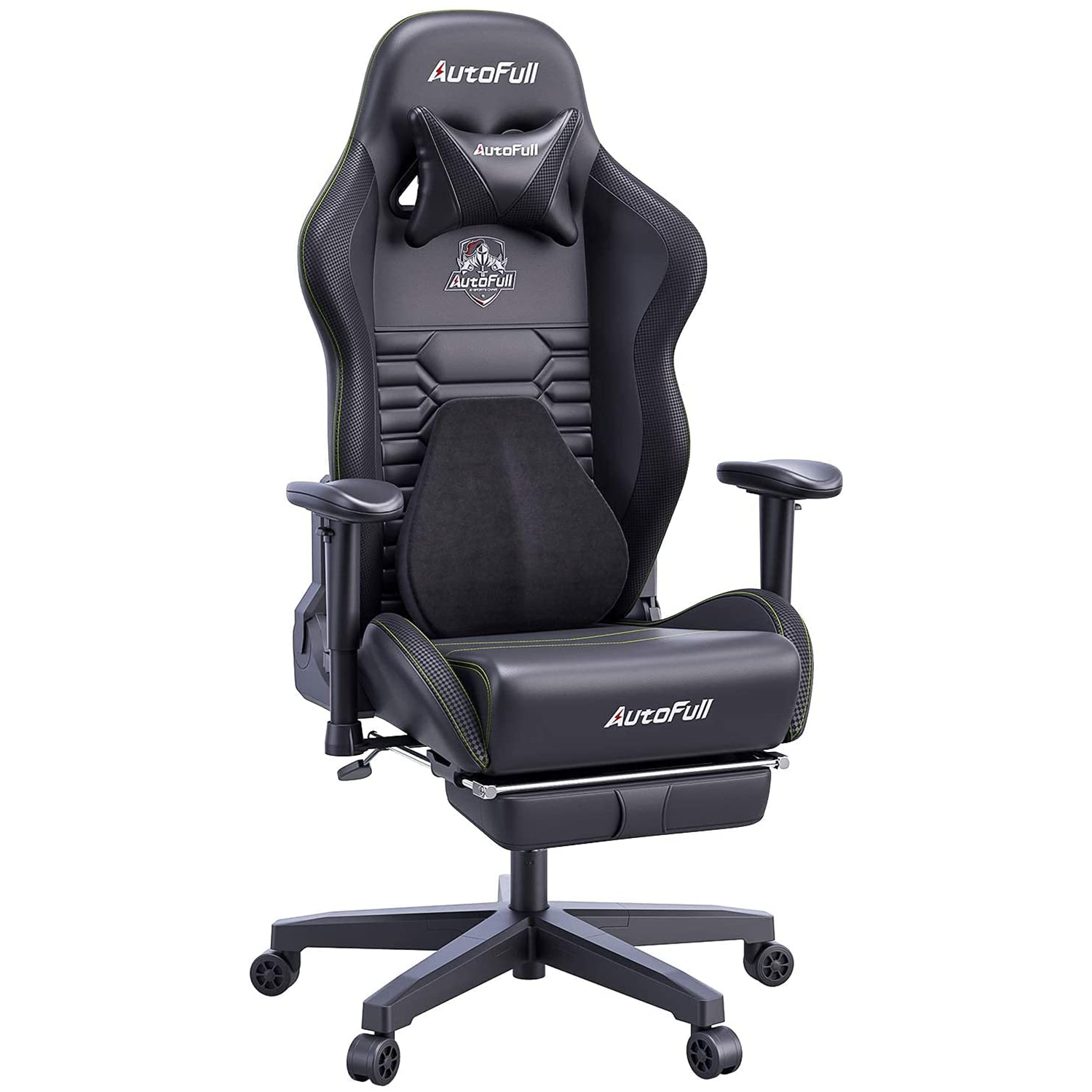 g2deal.com, AutoFull Gaming Chair Pure Black PU Leather Footrest Racing Style Computer Chair, Headrest E-Sports Swivel Chair, AF083DPJA AutoFull Gaming Chair Pure Black PU Leather Footrest Racing Style Computer Chair, Headrest E-Sports Swivel Chair, AF083DPJA