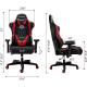 AutoFull Gaming Chair Red And Black PU Leather Racing Style Computer Chair, E-Sports Swivel Chair, AF070BPU Standard