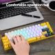 Motospeed BK67 Bluetooth 5.0 Wired Mechanical Keyboard with Red Switch/LED Backlit/Rechargeable Battery/Type-C,67 Keys Compact Gaming Keyboard Compatible with Mac Windows