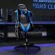 AutoFull Gaming Chair Blue And Black PU Leather Racing Style Computer Chair, E-Sports Swivel Chair, AF070UPU Standard