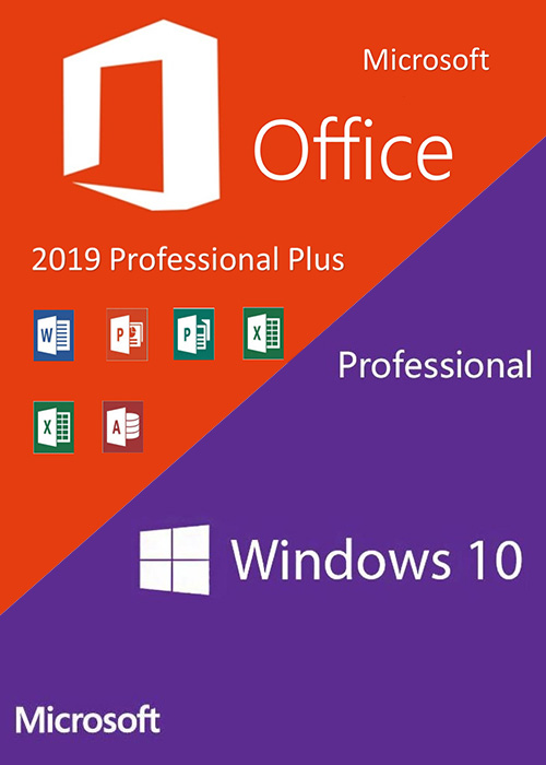 Official Windows 10 Pro + Office 2019 Pro - Package